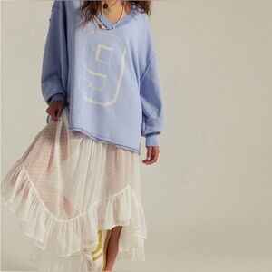 Free People We The Free Venice V-Neck Graphic Sweatshirt NWT L